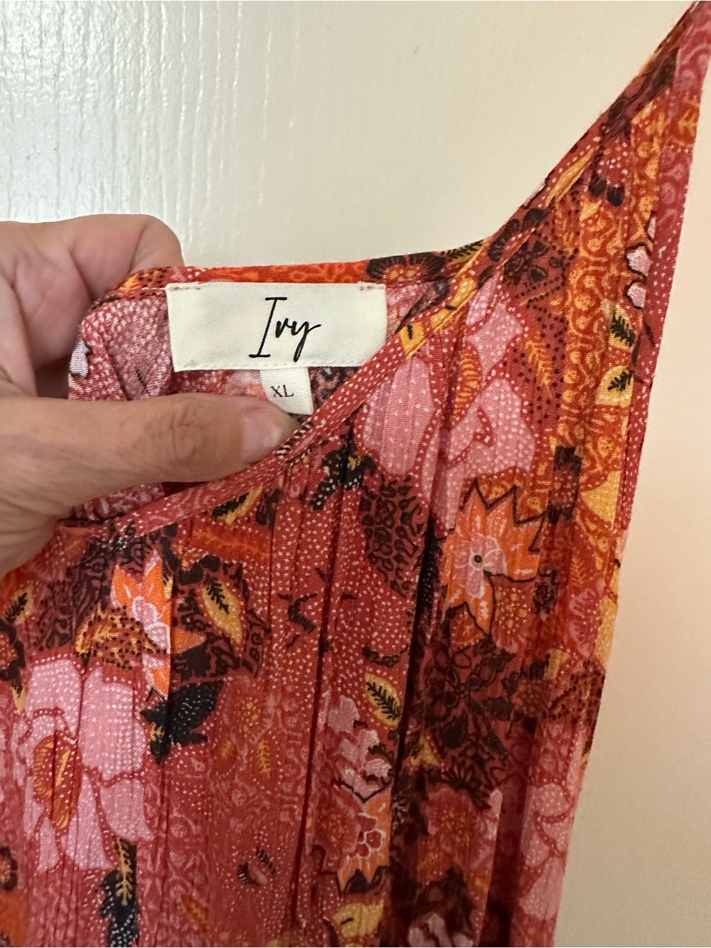 Floral Slip Midi Dress in Rust Pink - Picture 2 of 4